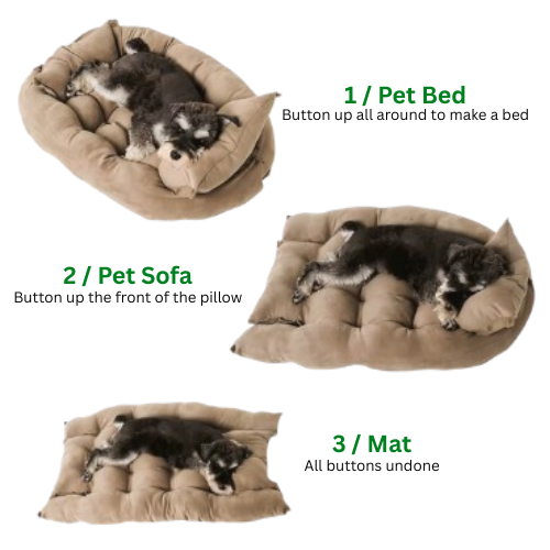 3 in 1 Multifunction Pet Bed, Sofa Bed & Mat