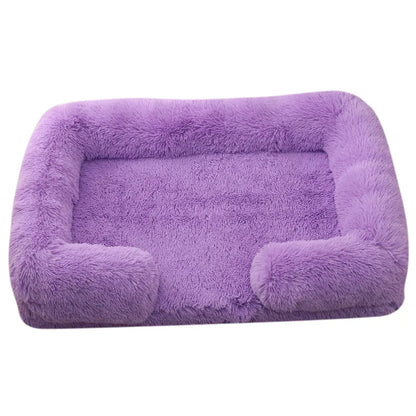 Orthopedic Support Fluffy Plush Dog Bed